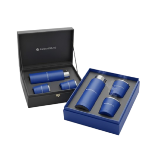 Luxury 3-in-1 Corporate Gift Set Flask and Mugs