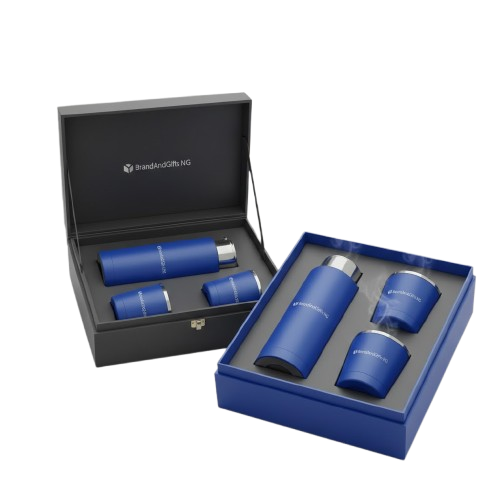 Luxury 3-in-1 Corporate Gift Set Flask and Mugs