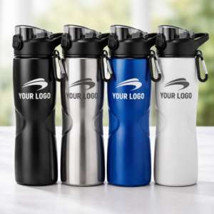 Branded stainless steel water bottle