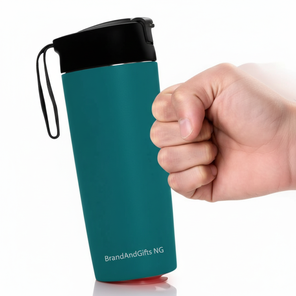 Branded spill-proof thermal suction mug