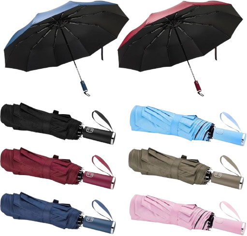 Printed 3-Fold Compact Umbrella - Image 3