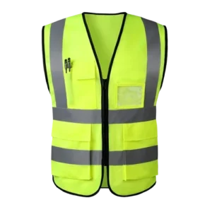 High-Visibility-Multi-Pocket Printed Reflective Jacket-Security-Engineer-Work-Uniform-Hi-Vis-Safety-Vest
