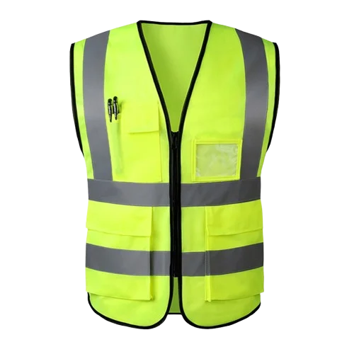 High-Visibility-Multi-Pocket Printed Reflective Jacket-Security-Engineer-Work-Uniform-Hi-Vis-Safety-Vest